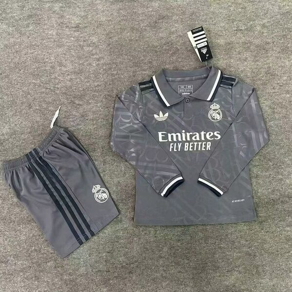 Kid Size Real Madrid 2024-2025 second away Long Sleeve