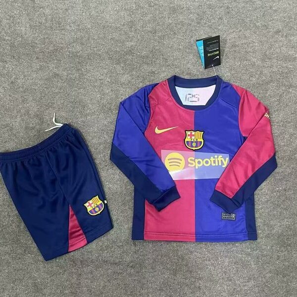 Kid Size FC Barcelona 2024-2025 home Long Sleeve