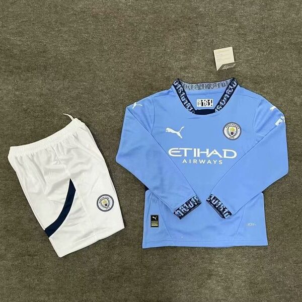 Kid Size Manchester City 2024-2025 home Long Sleeve